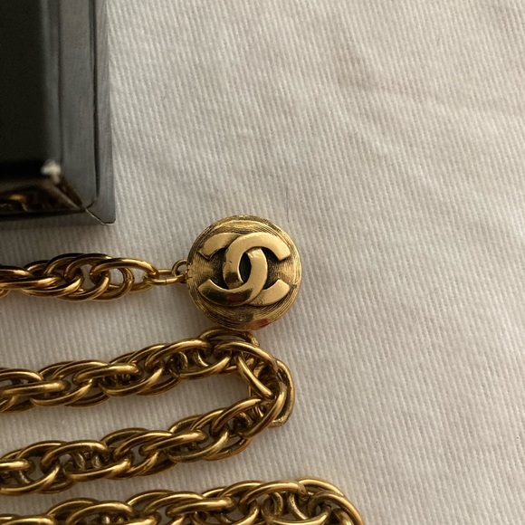 Chanel Vintage 3 Chain Medallion Choker Necklace 1990's